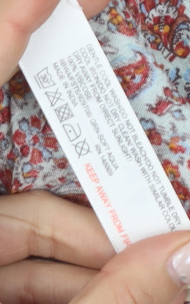 Fat Face Women's Red Paisley Tunic Blouse Size 12