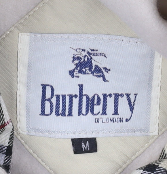 Burberry Women's Beige Hooded Rain Coat M Classic Style