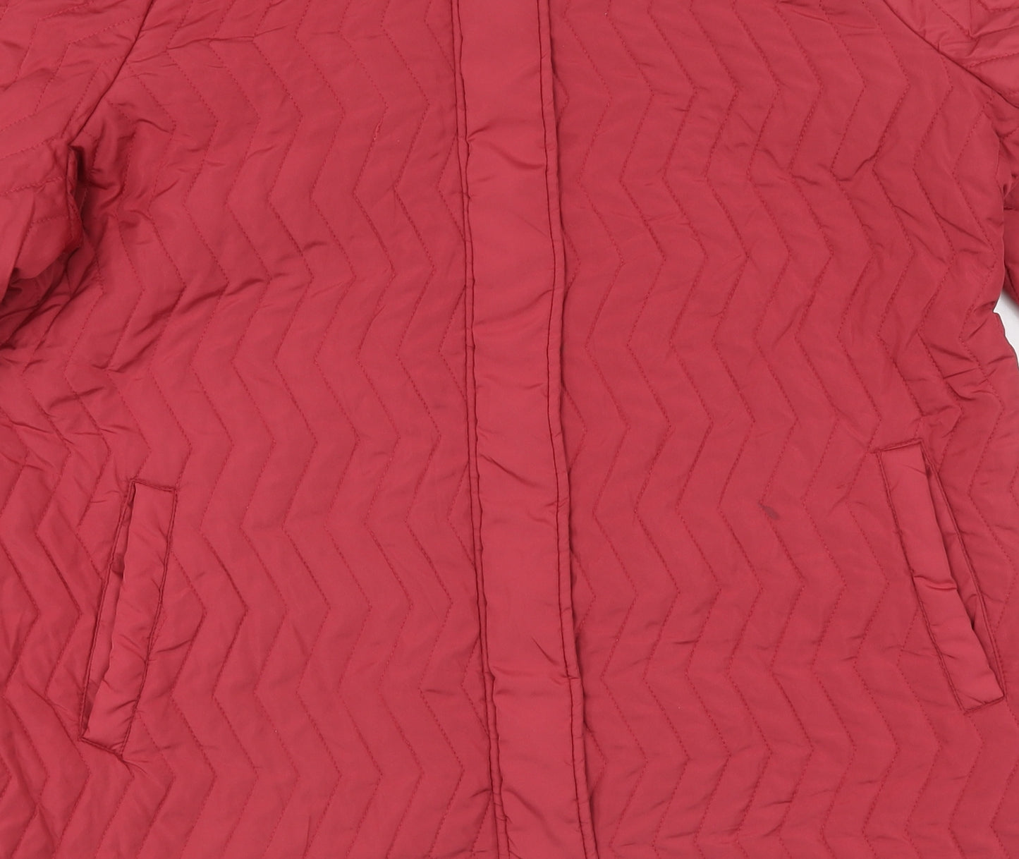 Bonmarché Women's Red Puffer Jacket Size 24 Hooded