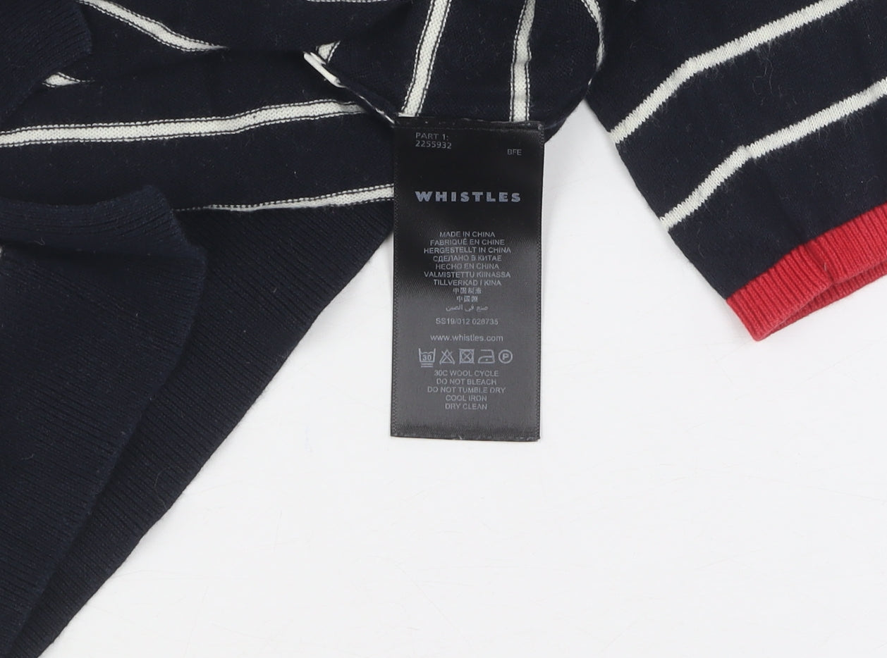Whistles Women's Black Striped Pullover Jumper Size 10