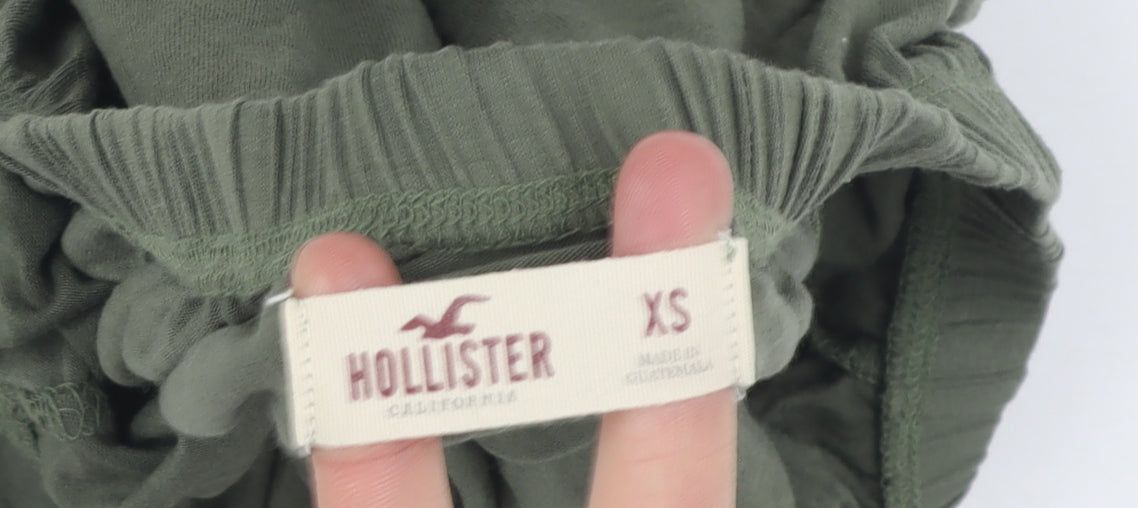 Hollister Women's Green Off the Shoulder Blouse XS