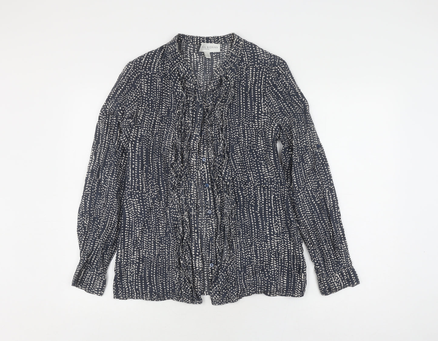 Edina Ronay Women's Blue Polka Dot Blouse Size 10