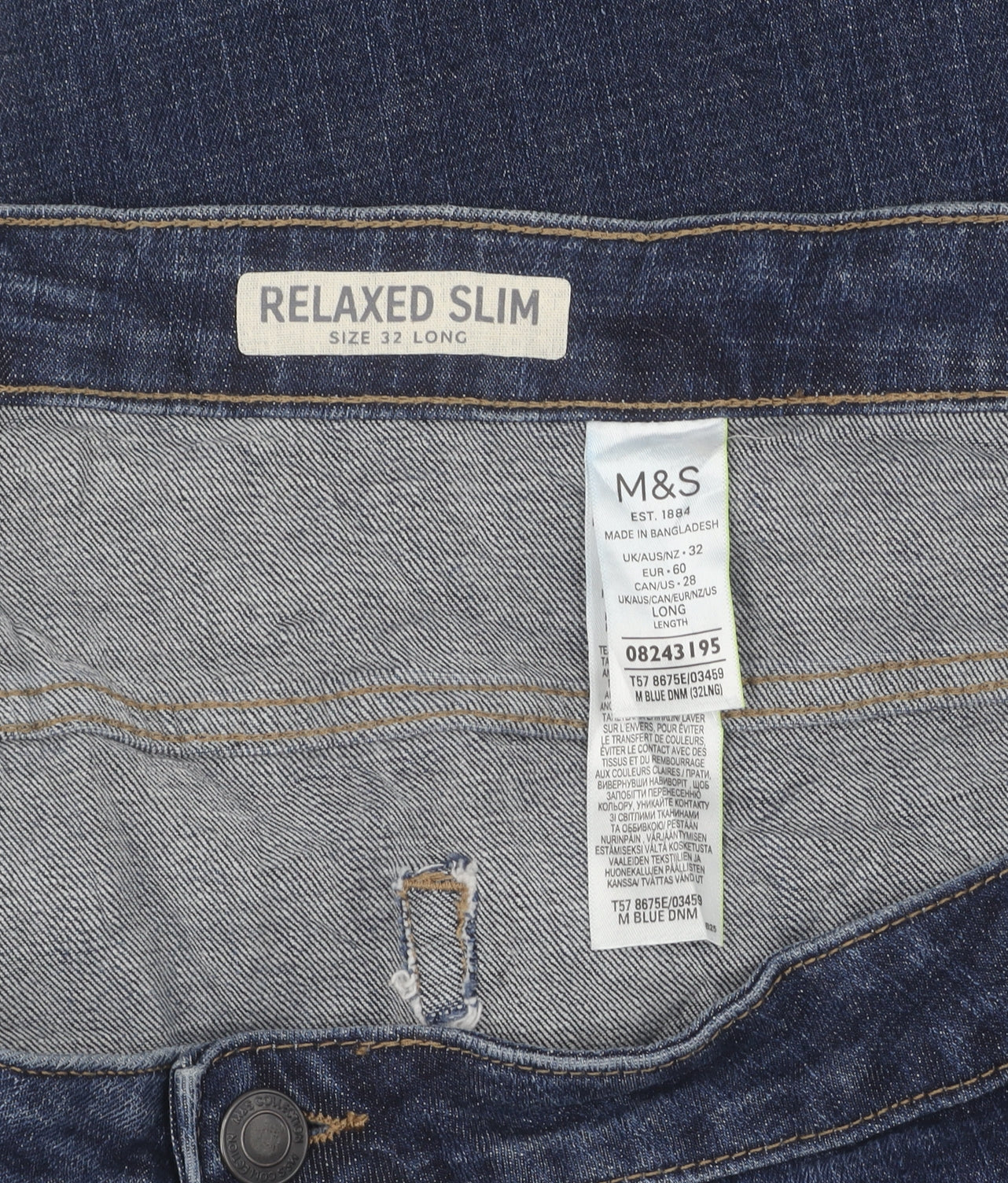 Marks and Spencer Women's Blue Relaxed Slim Jeans