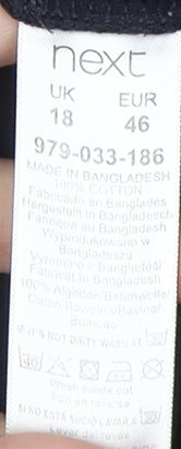 Next Women's Black Embroidered T-Shirt UK Size 18