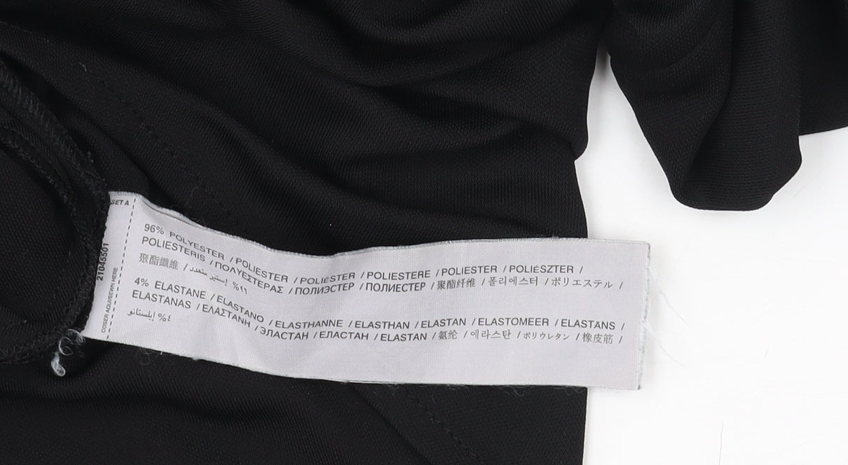 Mango Women's Black Shift Dress Size 12 V-Neck