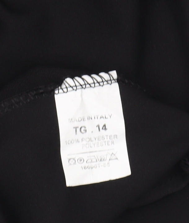 Boohoo Women Black Wrap Blouse, UK Size 14, Elegant Style