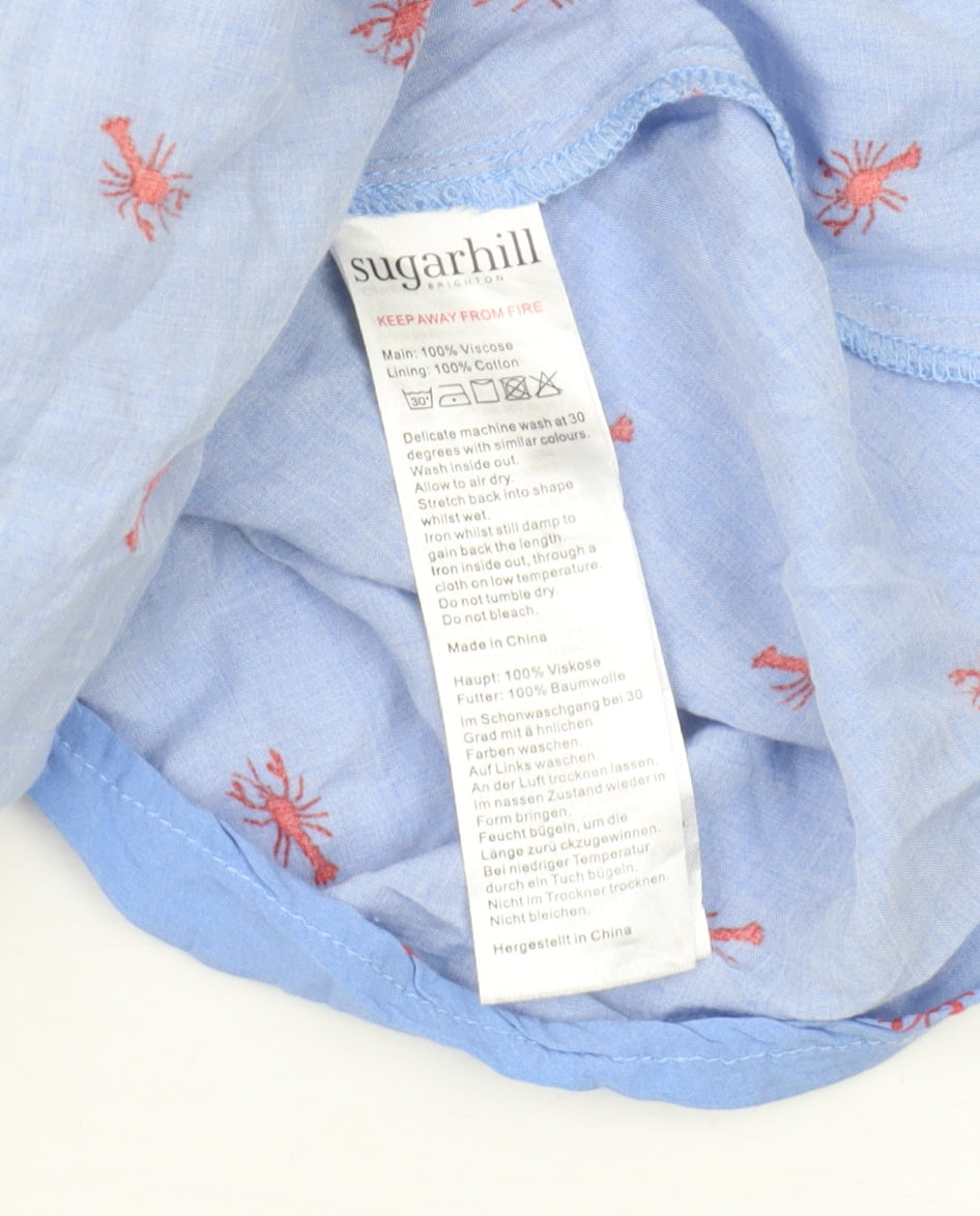 Sugarhill Brighton Women's Blue Midi Shirt Dress UK 8