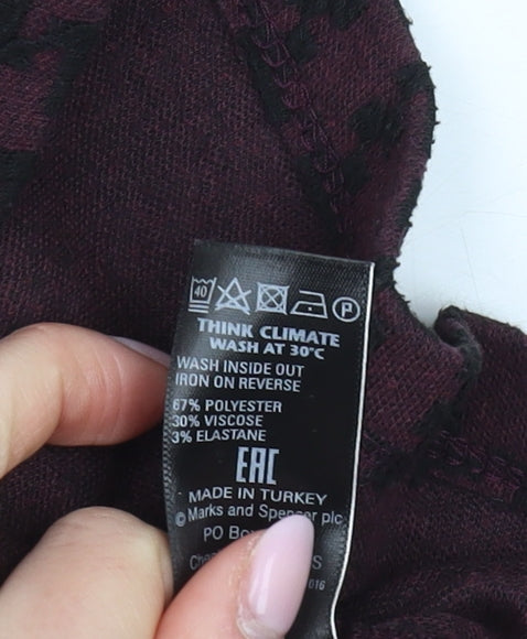 Marks and Spencer Womens Burgundy Plaid Pencil Skirt