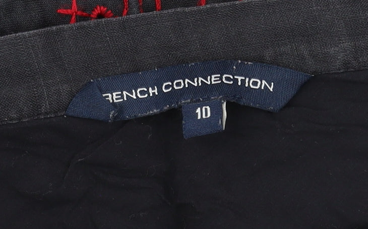 French Connection Women's Red & Black A-Line Skirt, Size 10