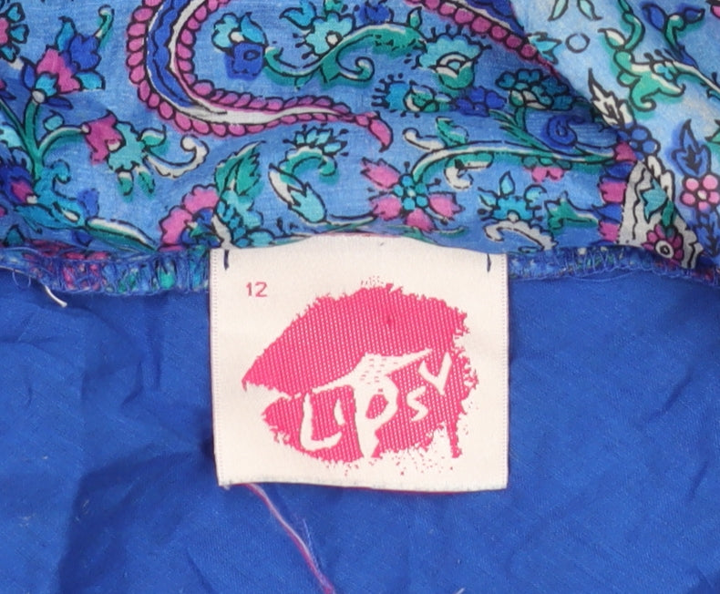 Lipsy Women's Blue Flare Skirt, Size 12, Paisley Pattern