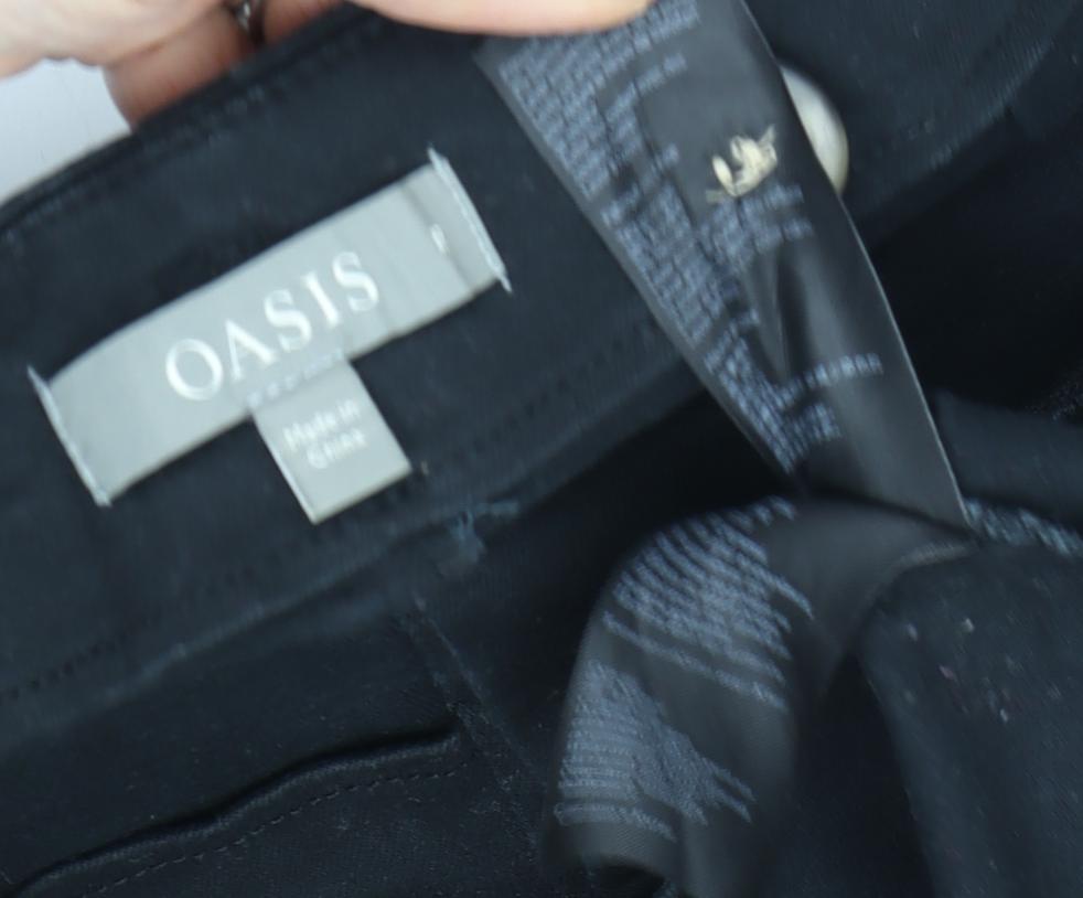 Oasis Women's Black Pencil Skirt with Buttons Size 10