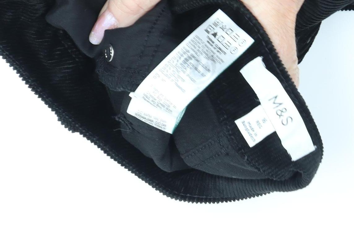 Marks and Spencer Women's Black Corduroy Pencil Skirt