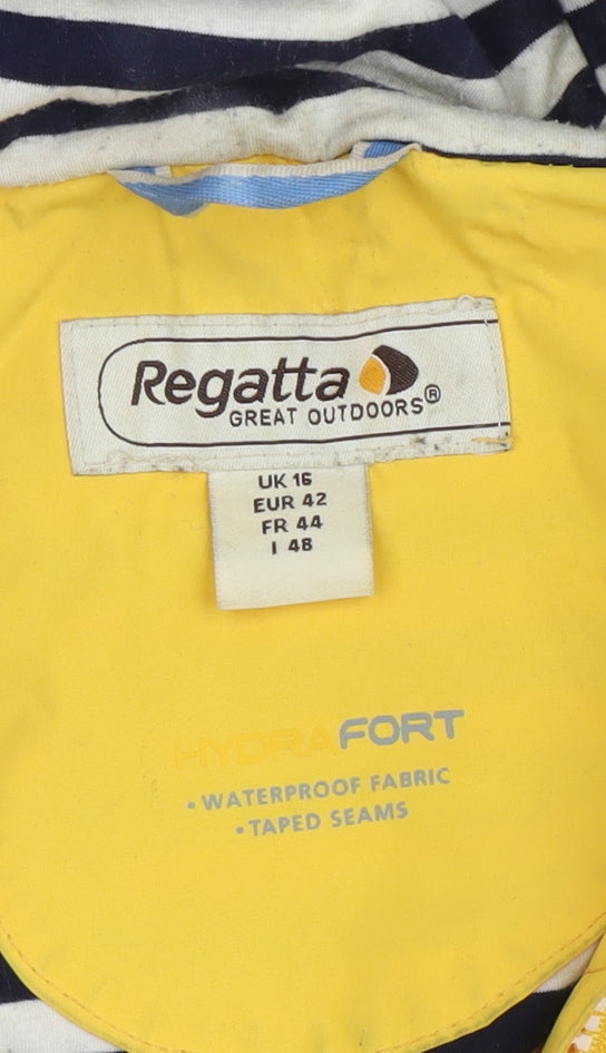Regatta Women’s Yellow Rain Coat, Size 16, Waterproof