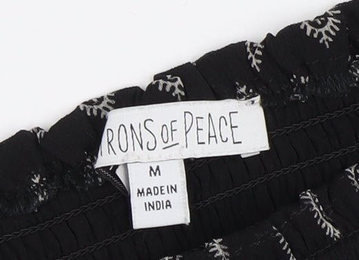 Irons of Peace Women's Black Puff Sleeve Blouse M