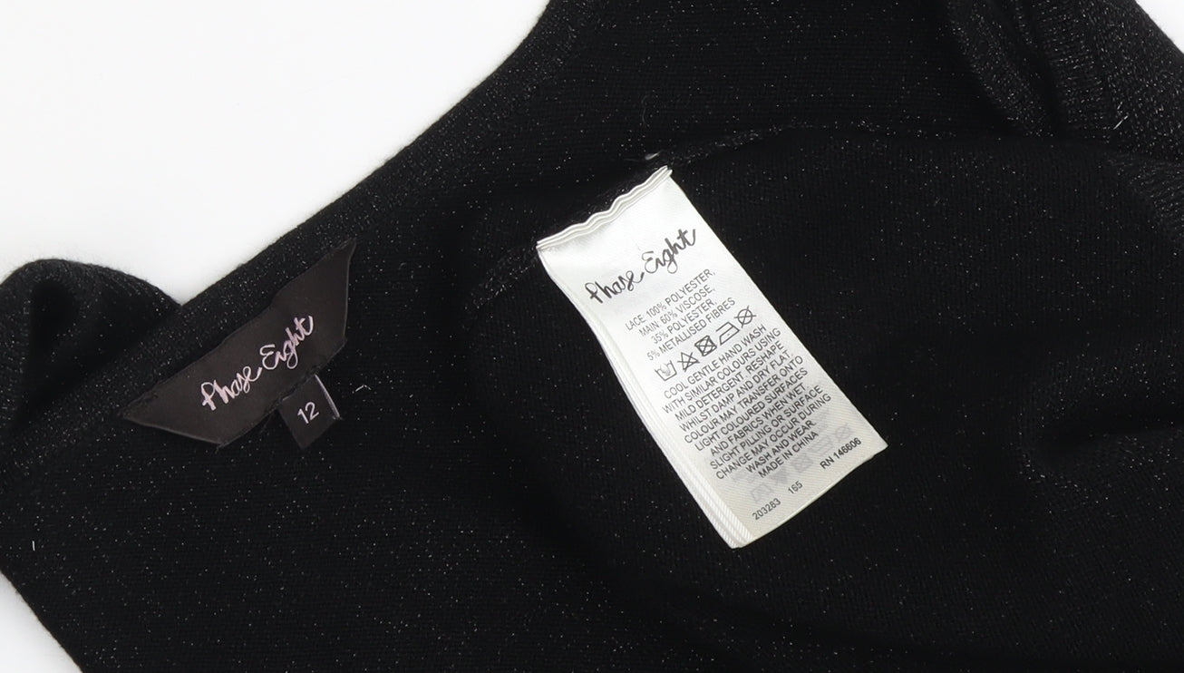 Phase Eight Women's Black Bodycon Dress Size 12