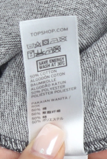 Topshop Women’s Grey Herringbone Pencil Skirt, Size 10