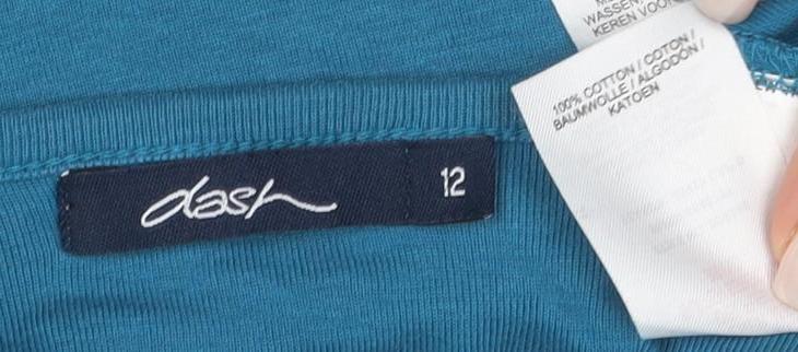 Oasis Women's Blue 3/4 Sleeve Square Neck Blouse