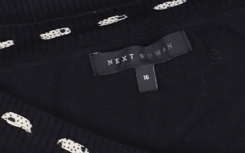 Next Women's Black Tank With Buckle Accents, Size 16