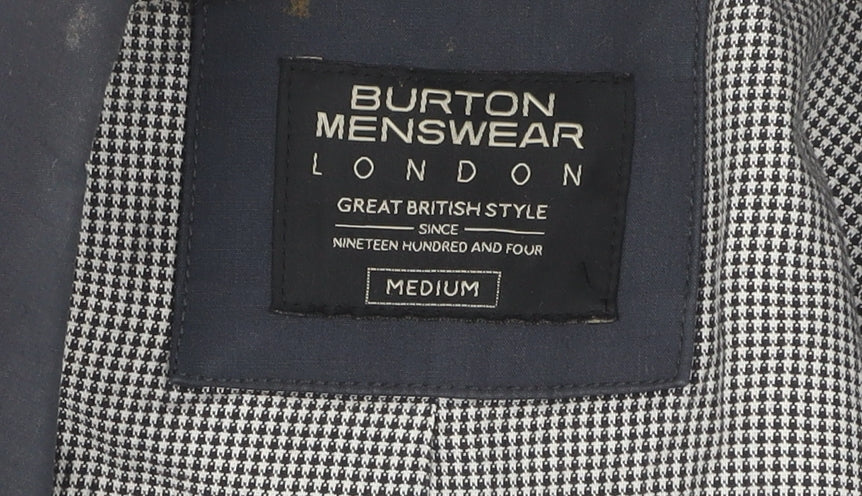 Burton Menswear Men's Blue Mid-Length Overcoat M