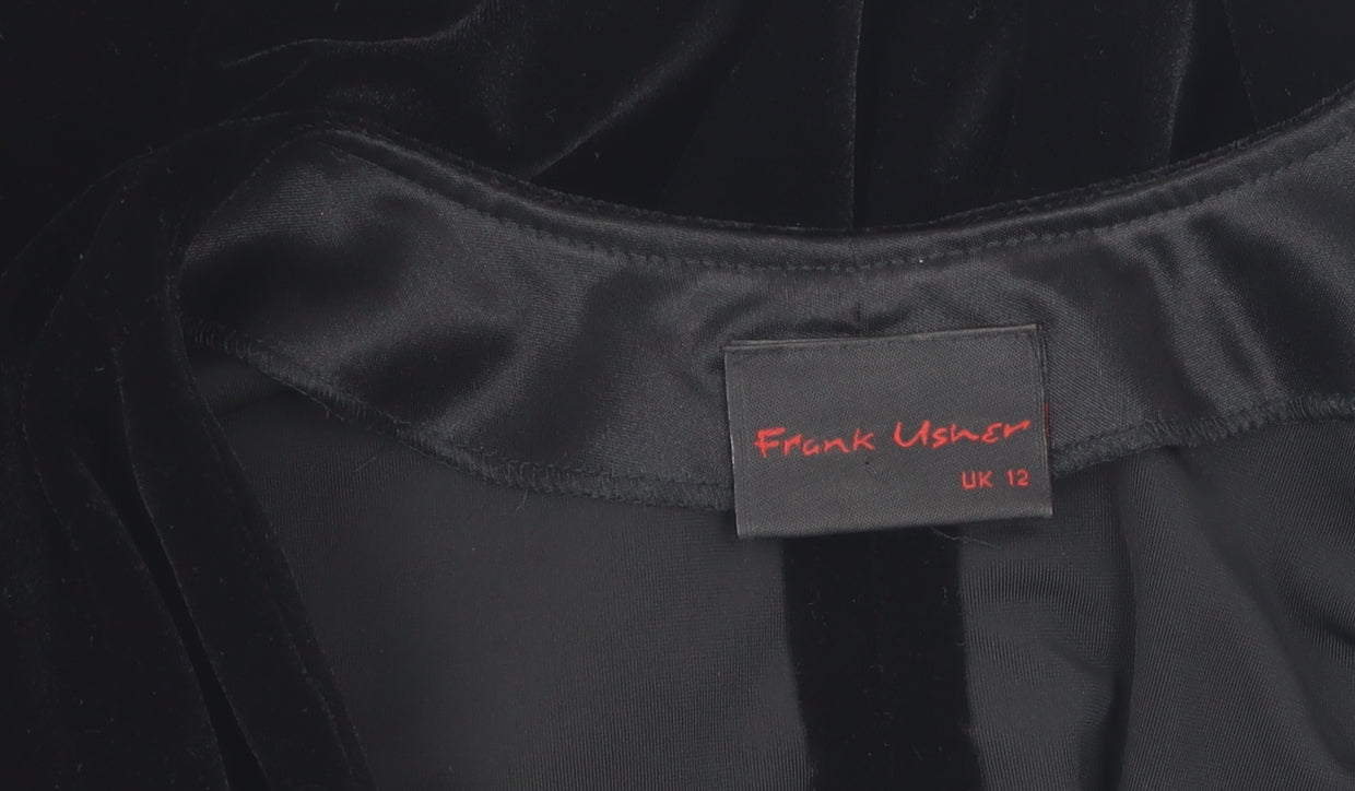 Frank Usher Women's Black Sequin Bodycon Dress Size 12