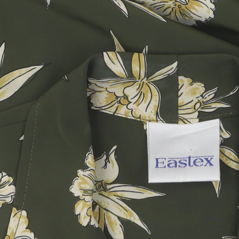 Eastex Women's Green Floral Blouse, Size 14, Short Sleeve