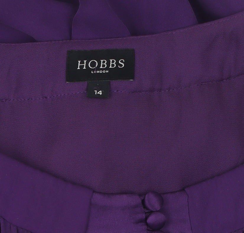 Hobbs Women's Purple Silk A-Line Dress Size 14