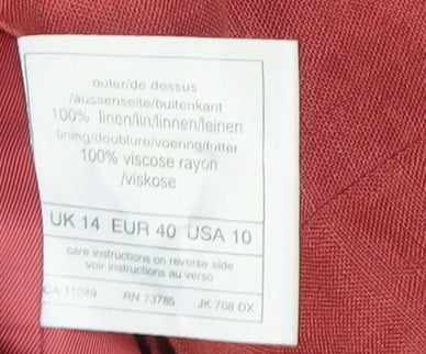 Laura Ashley Women's Red Linen Blazer Size 14
