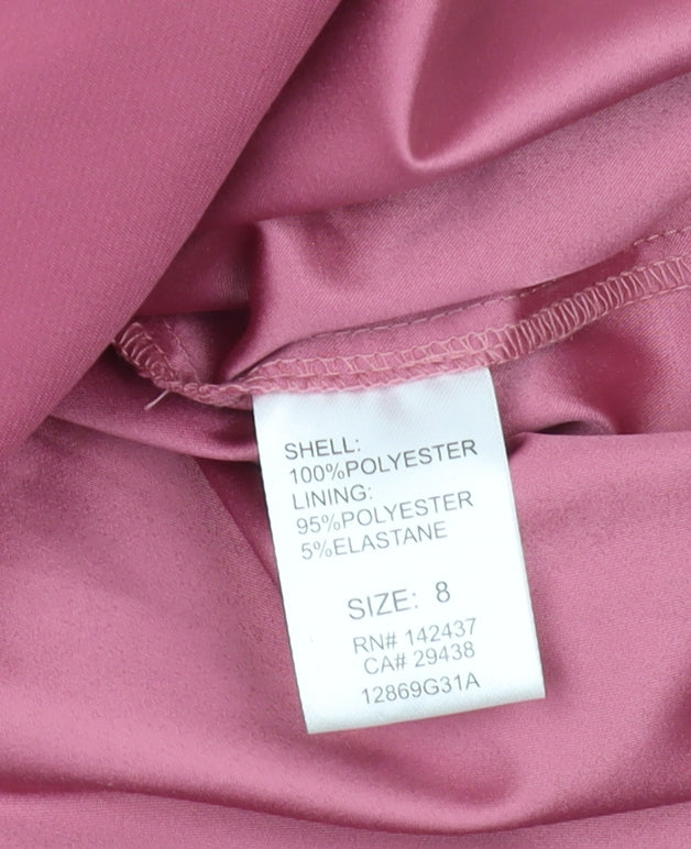 Little Mistress Women's Pink A-Line Midi Dress Size 8