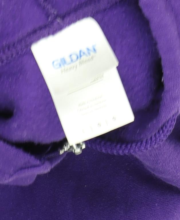 Gildan Unisex Purple Full Zip Graphic Hoodie L