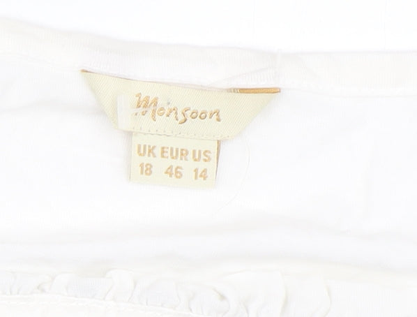 Monsoon White Beaded Women's Camisole Tank Size 18