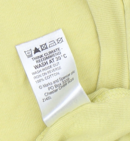 Marks and Spencer Women's Yellow Floral T-Shirt, Size 10