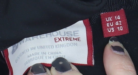 Warehouse Women's Black Puffer Jacket Size 14