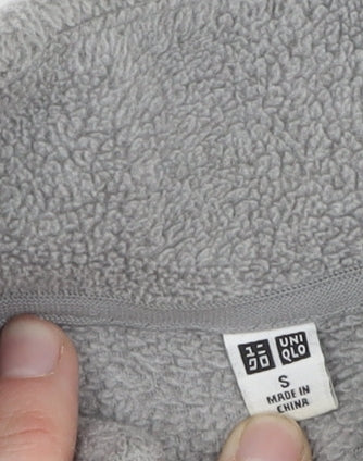 Uniqlo Women's Grey Fleece Jacket, Size S, Casual Winter Wear