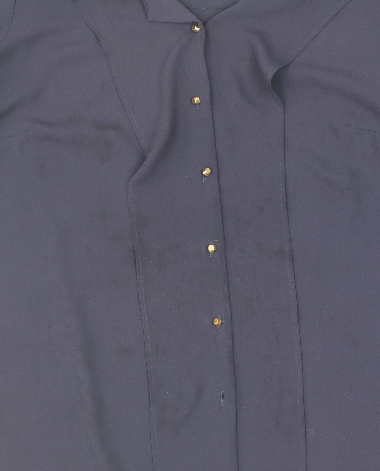 Marks and Spencer Women's Blue Blouse Size 16, Button Accent