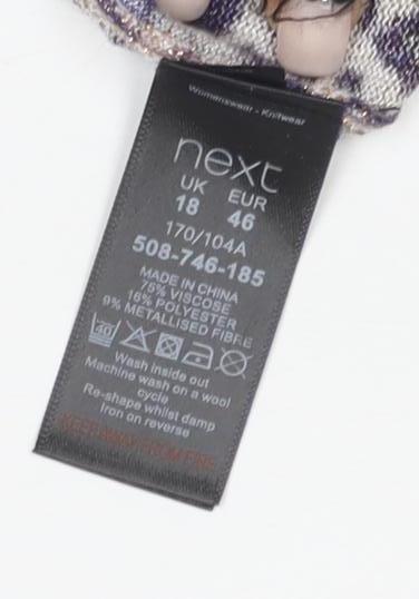 Next Women's Multicoloured Animal Print Top Size 18