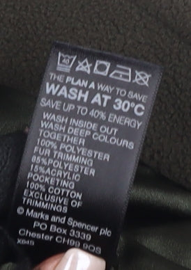 Marks and Spencer Women's Green Fleece Jacket Size 14