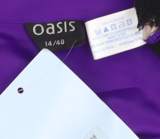 Oasis Women Purple Sheath Dress Size 14 Cowl Neck