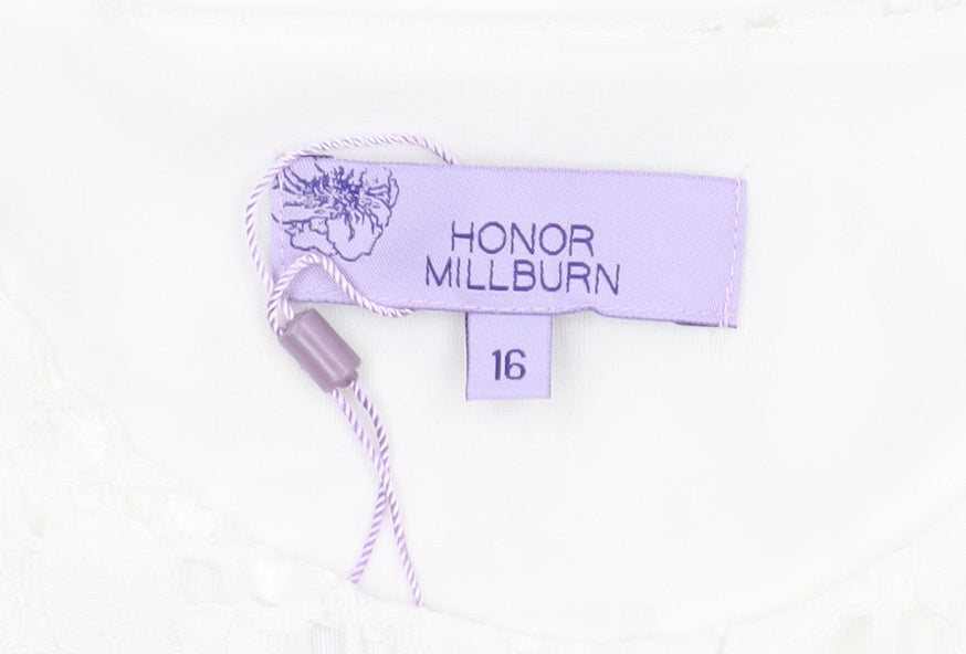 Honor Millburn Women's White Lace Blouse - Size 16
