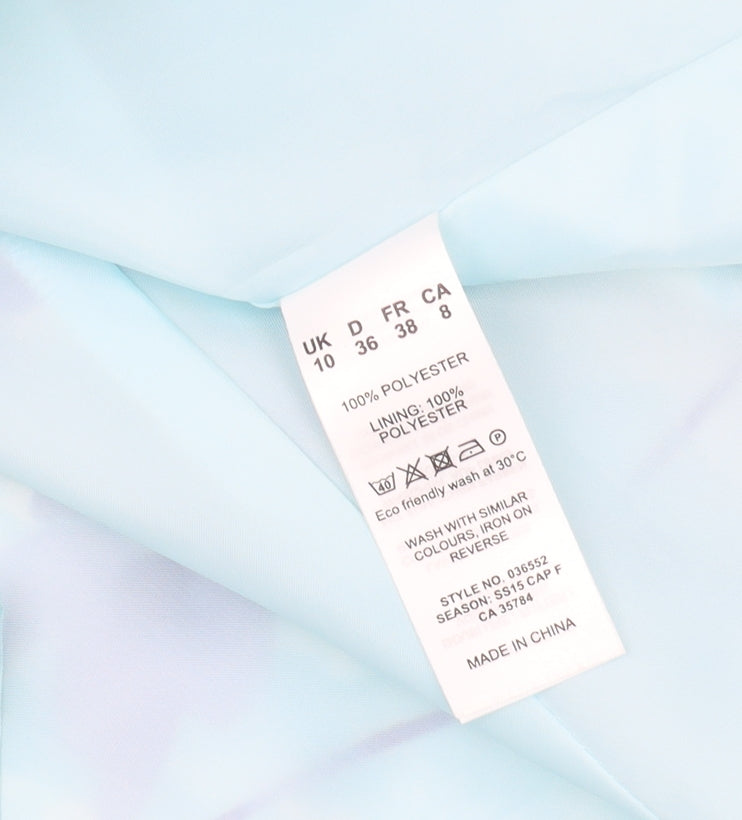 Eastex Women's Blue Floral Flare Midi Skirt Size 10