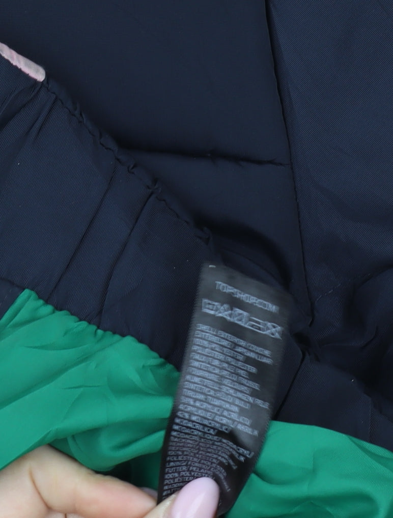 Topshop Women's Black Puffer Jacket Size 12 with Hood