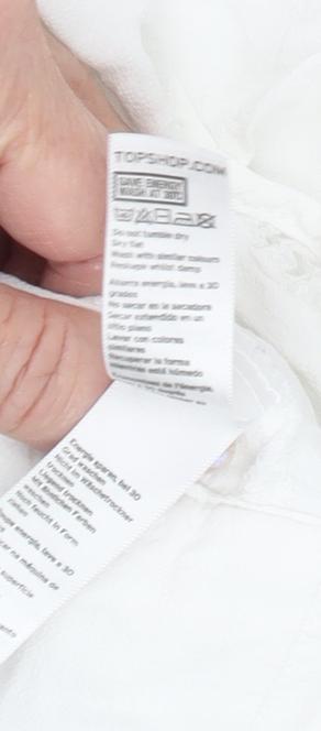 Topshop Women's White Cotton Tank Top Size 6