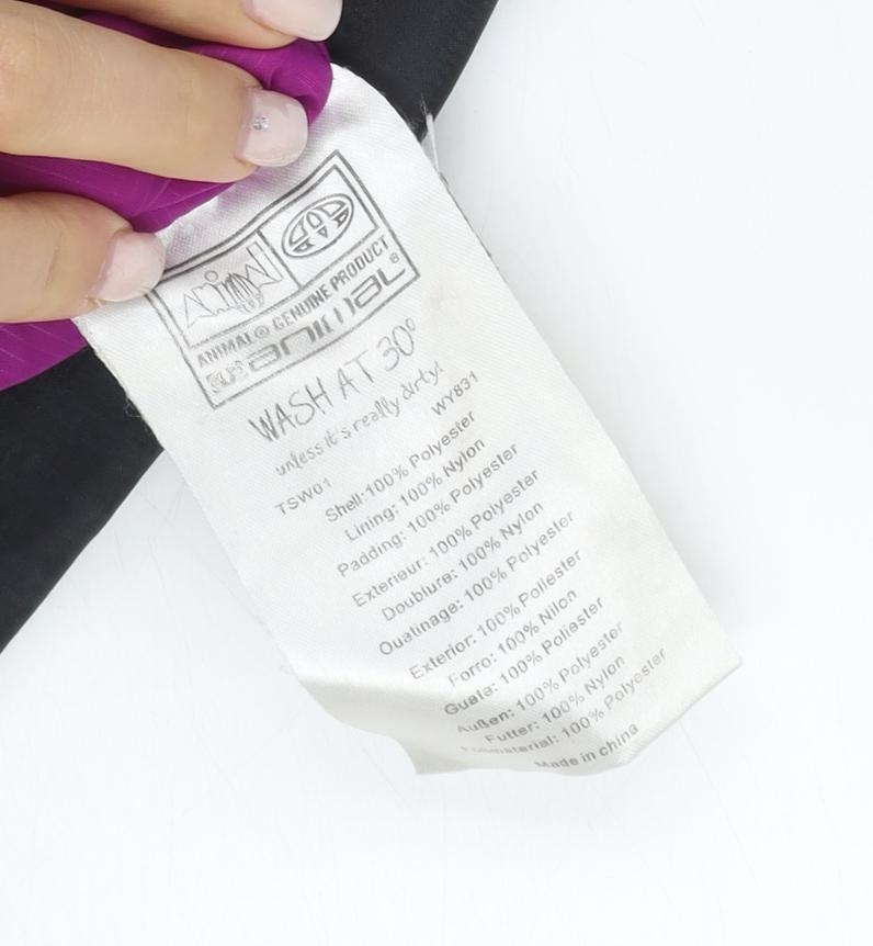 Animal Women's Black Ski Jacket, Size 12, Hooded Waterproof