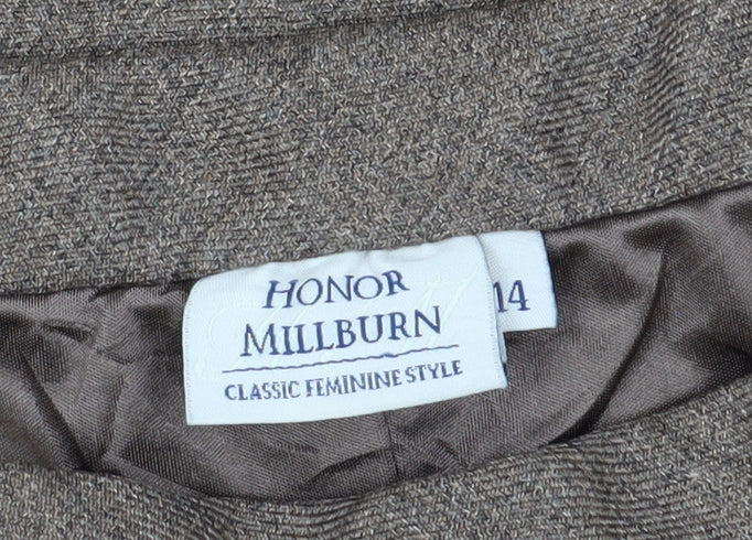 Honor Millburn Brown A-Line Midi Skirt Size 14 for Women