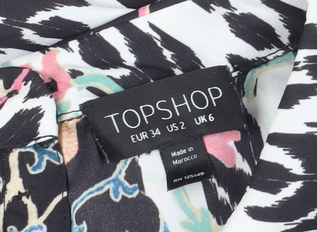 Topshop Women's Multicoloured Floral Blouse Size 6