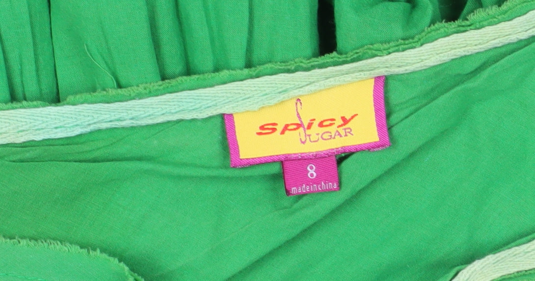 Spicy Sugar Women's Long Green Peasant Skirt - Size 8