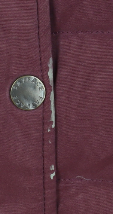 Fatface Women's Red Hooded Puffer Waistcoat Size 12