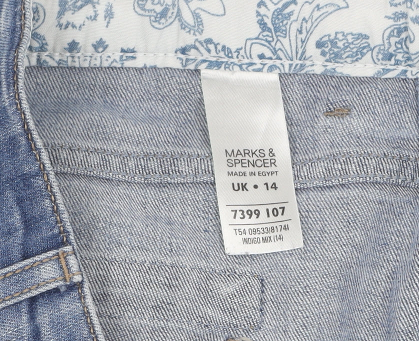 Marks and Spencer Women's Blue Denim Pencil Skirt Size 14