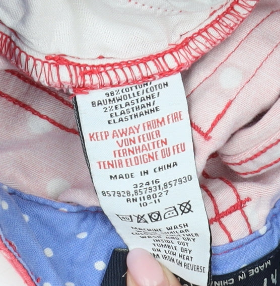 Mini Boden Girls Red Polka Dot Skinny Jeans 7 Years