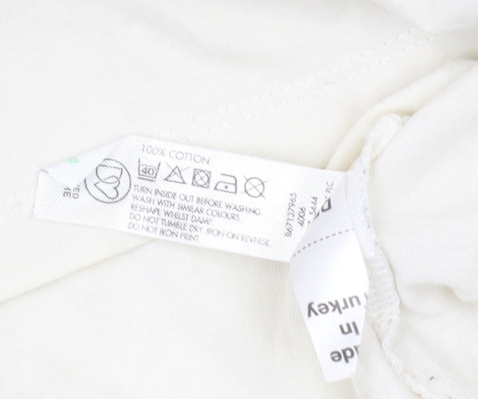 By Henry Holland Women's Beige Art T-Shirt Size 6 Casual