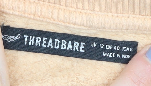 Threadbare Women's Beige Crew Neck Sweatshirt Size 12